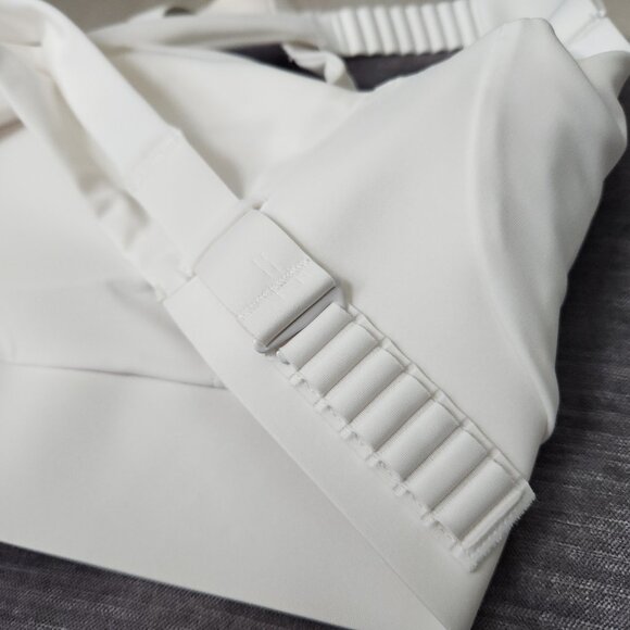 NWT White Sport Bra FastImpact Luxe Run High-Support adidas - Picture 7 of 13